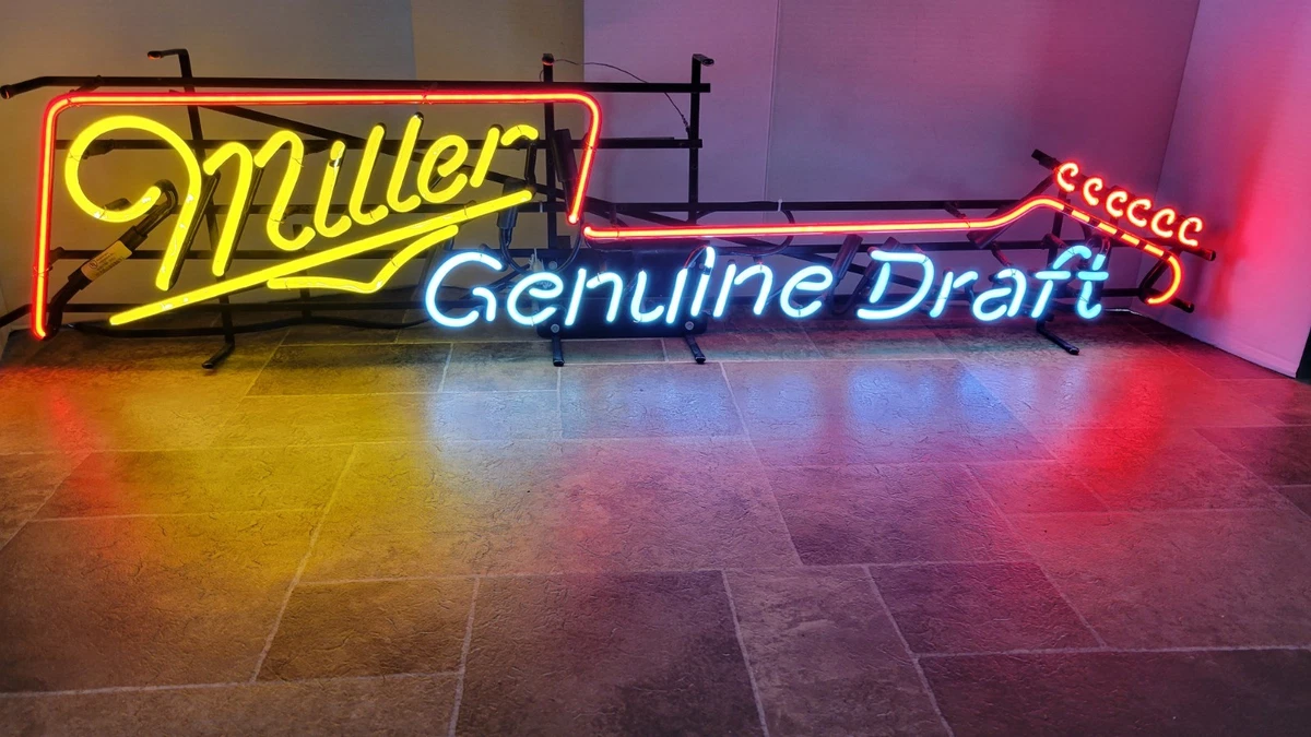 Miller Guitar Neon In Collectible Miller Signs & Tins for sale | eBay