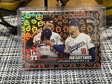 2024 Topps Update Series - Veteran Combos Ohtani, Yamamoto Jack-O'-Lantern Foil 