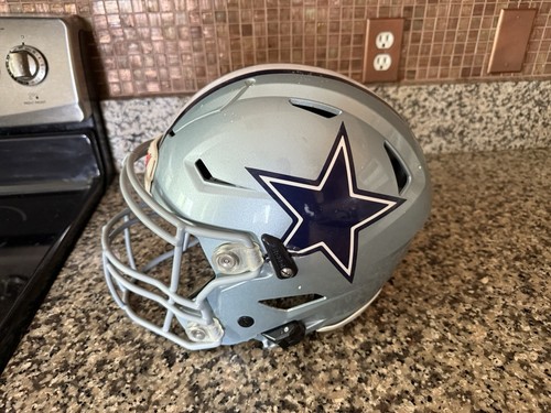 Full Size Dallas Cowboys Riddell Metallic Silver SpeedFlex Football Helmet - Picture 8 of 10