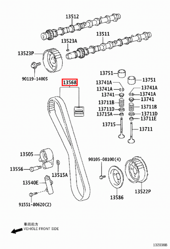 Genuine Hilux KUN36 KUN35 KUN26 KUN25 KUN16 KUN15 KUN10 2KD 1KD Timing Belt - Picture 19 of 19