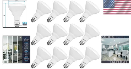 Efficient 12-Pack BR30 LED Flood Bulbs - 8.5W, Daylight 6500K, 15,000 Hour Life - Picture 2 of 8
