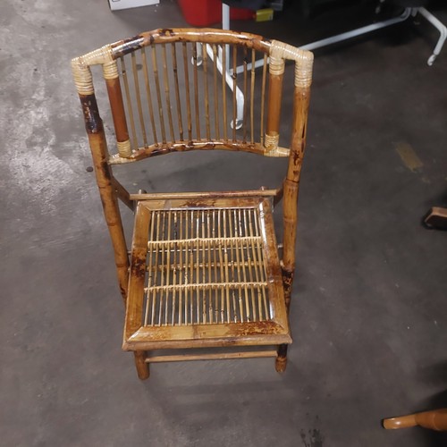 Bamboo Rattan Vintage Folding Chair Modern Retro Rare Unique reproduction - Picture 2 of 3