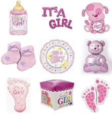 Baby Girl Balloons JUMBO SHAPES Foil Mylar Pink Baby Shower Party Balloons