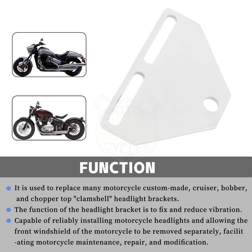 Motorcycle Chrome Bottom Mount Headlight Bracket Adapter For Harley Touring Bike - Picture 4 of 7