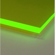 Green Fluorescent Acrylic Plexiglass sheet 1/4" x 24" x 24" #9093