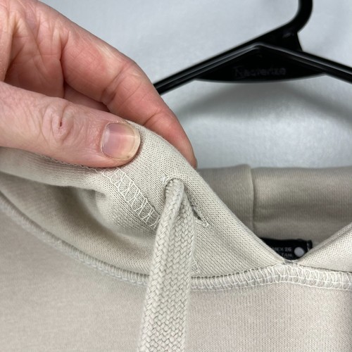 Zara Mens Heavyweight Hoodie Small Light Brown Cotton Long Sleeve Sweatshirt - Picture 7 of 24