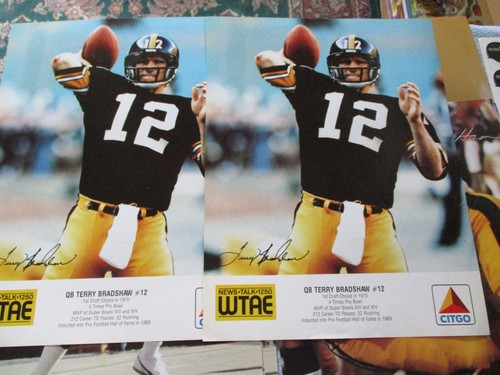 Pittsburgh Steelers '89 WTAE Citgo Posters 9, '92 Schedule Stickers 3 Hat Pins 3 - Picture 3 of 13