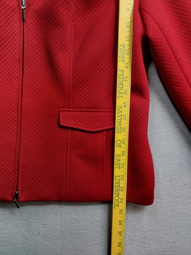 East 5th Quilted Jacket Womens Size 14 Red Zip Front Lined Jacket With Pockets - Picture 7 of 7