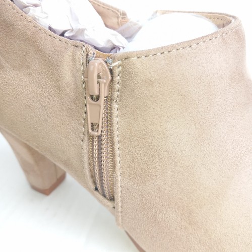 Botines JG de gamuza sintética-talla 6,5-tostado-tacón cono-doble cremallera lateral-NUEVOS - Imagen 7 de 10