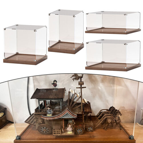 Acrylic Storage Box Wooden Base For Toys Robot Model Dustproof Display Cabinet - Picture 2 of 45