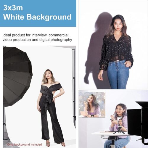 Photo Backdrop White 10 x 10ft White Backdrop for Photoshoot Solid White Phot... - Picture 2 of 9