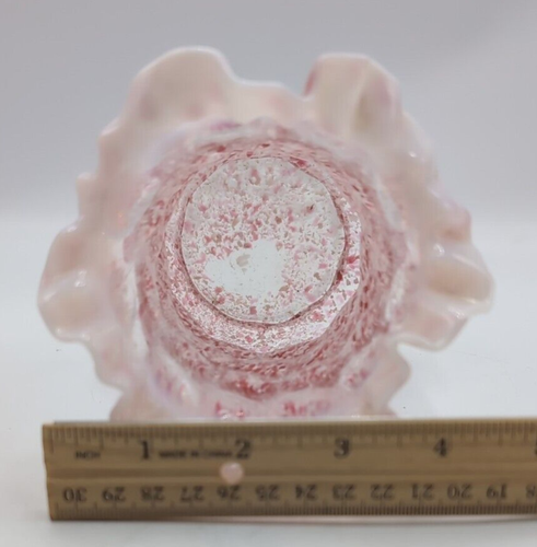 Par de jarrones de apio con huella digital rosa salpicaduras National Glass Co Northwood Works - Imagen 14 de 15