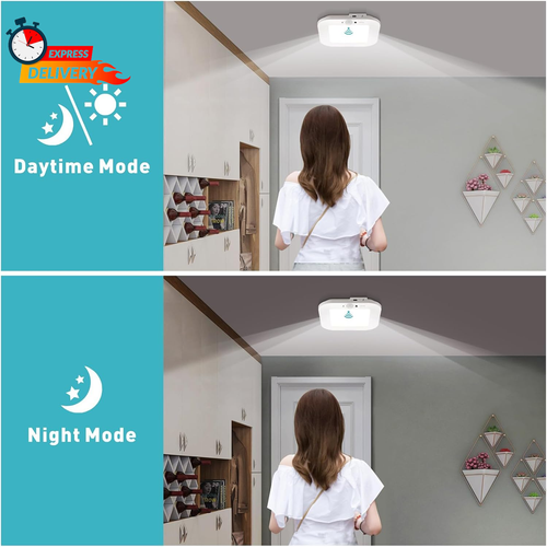 Rechargeable Motion Sensor Ceiling Light,No Wiring Battery Operated Ceiling Ligh - Picture 4 of 8