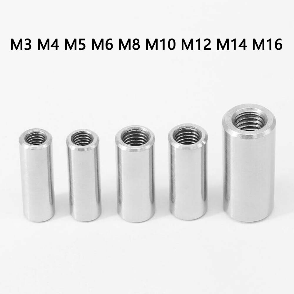 Round Coupling Nuts M3-M16 304 Stainless Steel Round Connecting Nut Long Nut