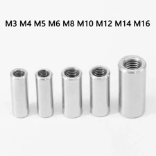 Round Coupling Nuts M3-M16 304 Stainless Steel Round Connecting Nut Long Nut