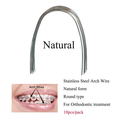 100Pcs Dental Orthodontic Arch Wire Round Stainless Steel Natural for Brackets - Picture 2 of 16