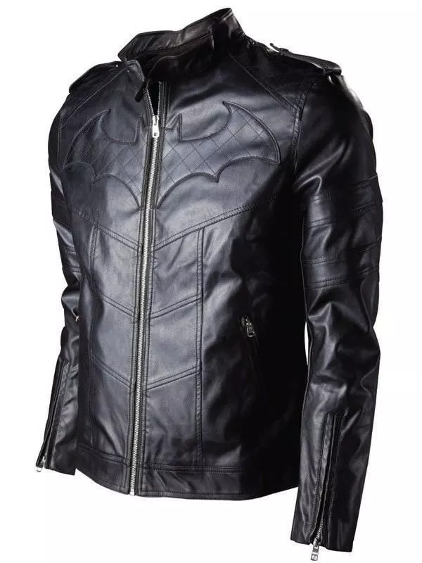 BATMAN ARKHAM KNIGHTS GAME BLACK REAL LEATHER JACKET BIKER STYLE FOR MEN  NEW | eBay