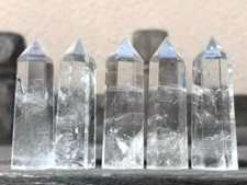 5pcs Lot 2''+ Thick Clear Natural Quartz Crystal Point Wands Tower Obelisk