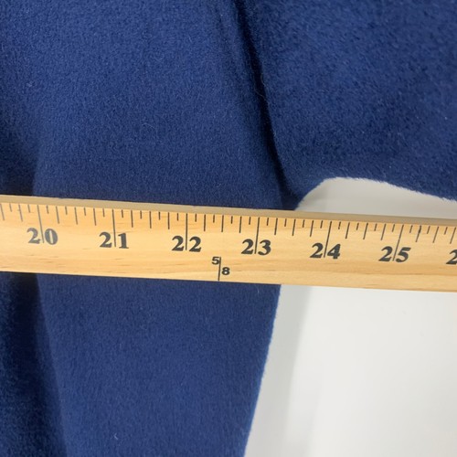 Vintage Ladies Wool Long Trench Coat Portrait by Stevens Union Made in USA Blue - Picture 9 of 12