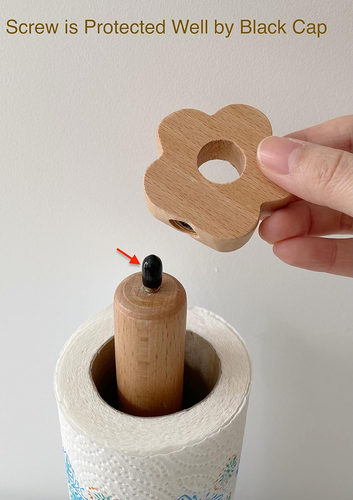 Paper Towel Holder, Wooden Kitchen Roll Stand Organizer Free Standing, Housewarm - Picture 5 of 12