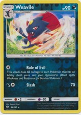 Weavile - 86/147 - Rare - Reverse Holo x1 - Lightly Played - SM Burning Shadows