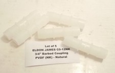 Lot of 5 ELDON JAMES 3/4" Barbed Coupling - 3/4" Hose Barb x 3/4" Hose Barb - NK