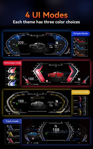8.8" Digital Cluster LCD Speedometer Linux5.4 For BMW 3 Series E90-E93 2005-2012 - Foto 7 di 10