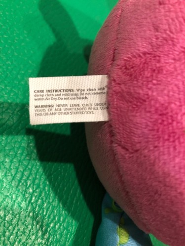 Nuby Plush Toy Hot Pink Hippo Rattle Teether Fun Time Pal Loop To Hang 8” - Picture 12 of 12