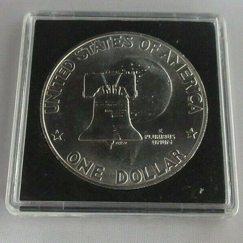 1976 USA MINT SILVER BUNC EISENHOWER DOLLAR $1 BOX & COA MOON & LIBERTY BELL - Picture 3 of 4
