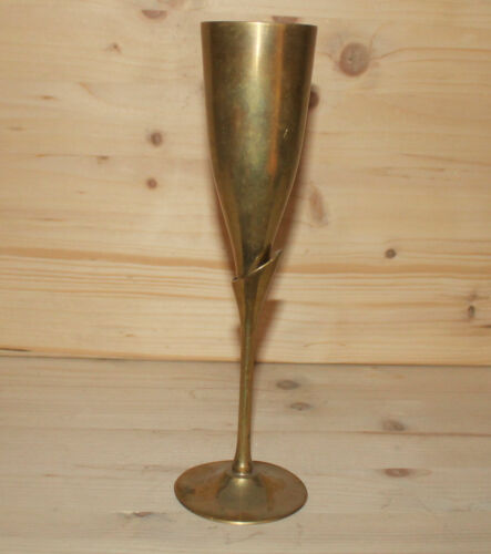Vintage hand made brass goblet cup