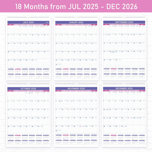 2025-2026 Wall Calendar - July 2025 - December 2026, 18 Months Wall Calendar 202 - Picture 5 of 12