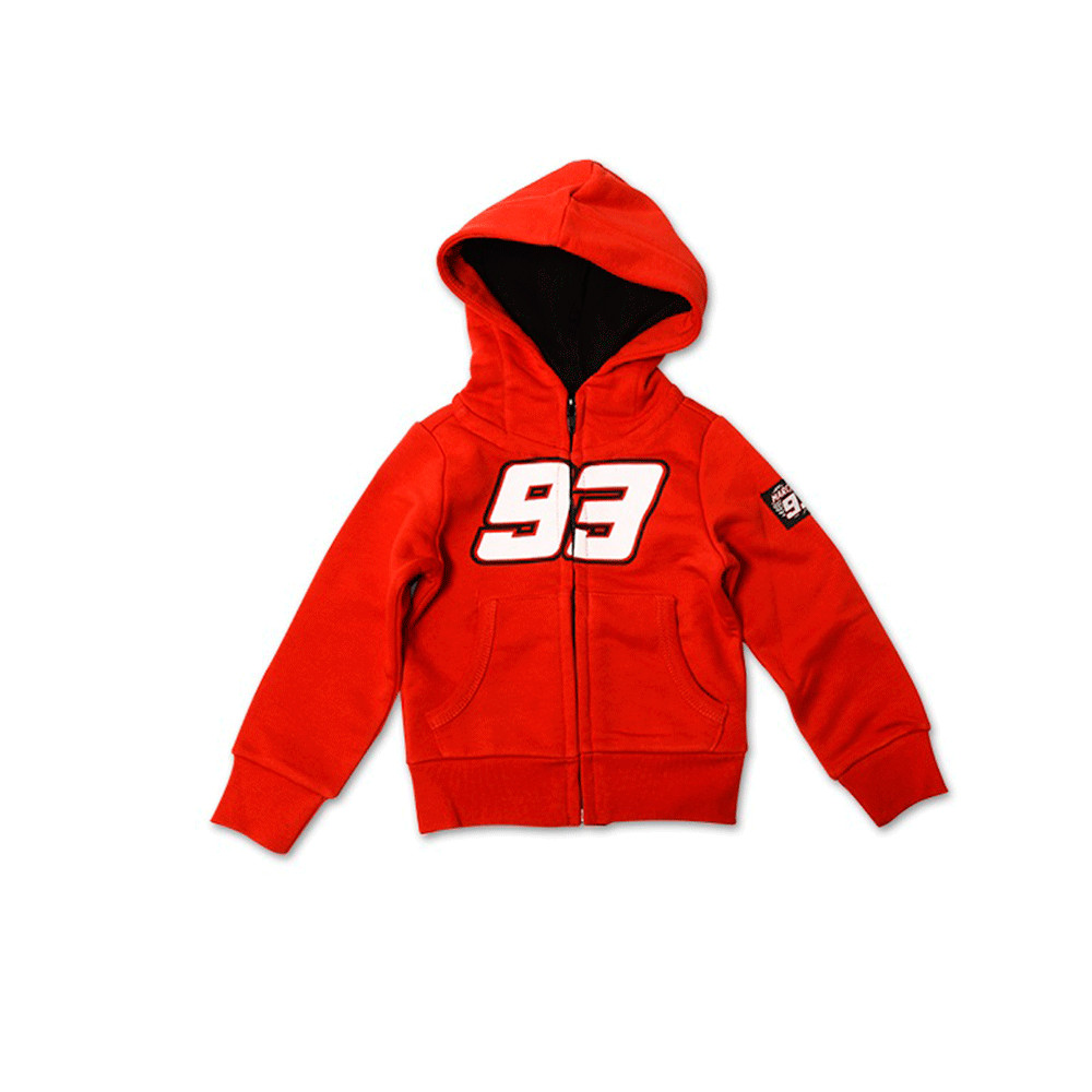 Marc Marquez 93 Rot Kinder Kapuzenpulli Fleece Alter 8-9 Offizieller Fanartikel