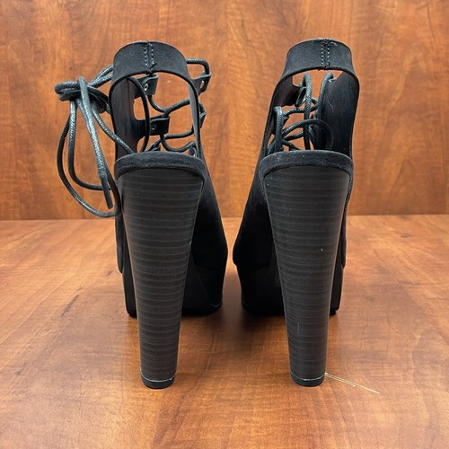 Breckelle’s Women’s Betsey Gilly Black Tie Platform Slingback Sandal Sz 9 - Picture 6 of 12