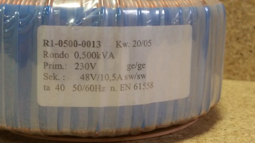 R1-0500-0013 0.5KVA Current Transformer Pri: 230V Sec: 48V/10.5A S24 - Picture 2 of 2