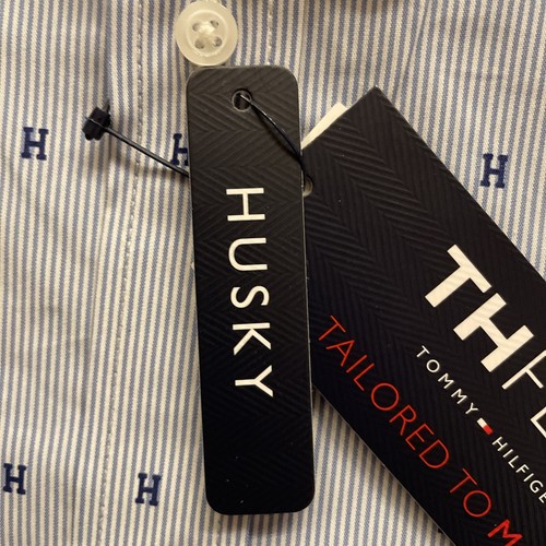 Tommy Hilfiger Boy's Long Sleeve Dress With Tie Blue, Husky, Size 20 NWT 1039 - Picture 10 of 16