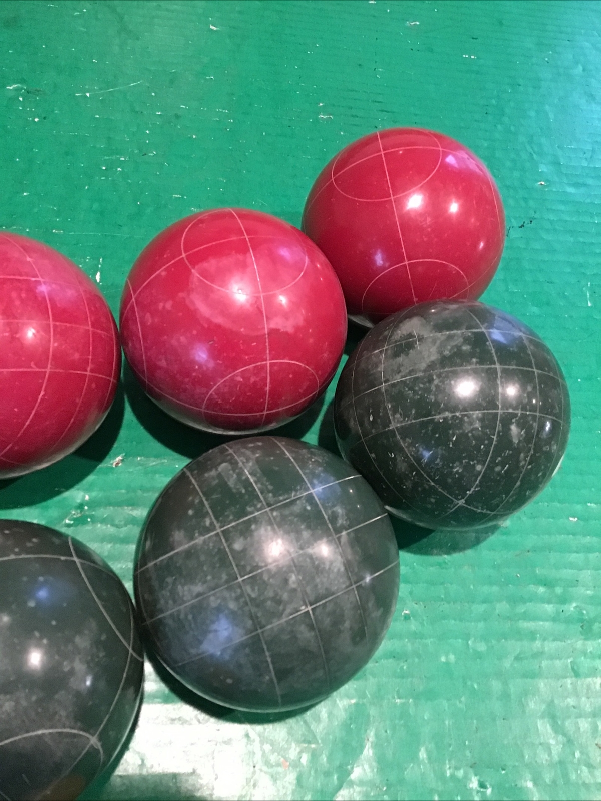 VINTAGE OFFICIAL BOCCE BALL SET of 8 Balls & Jack Red & Green eBay