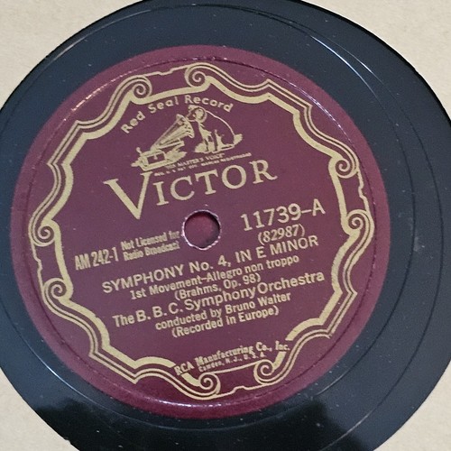5 BRAHMS Symphony Orchestra #4 E Minor Set Vinyl 78 RPM Victor RCA Record Lot - Picture 6 of 17