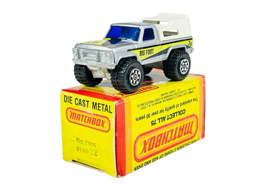 Matchbox Lesney Superfast MB22 Big Foot Mini Pick-Up Truck mit gelber Bilderbox