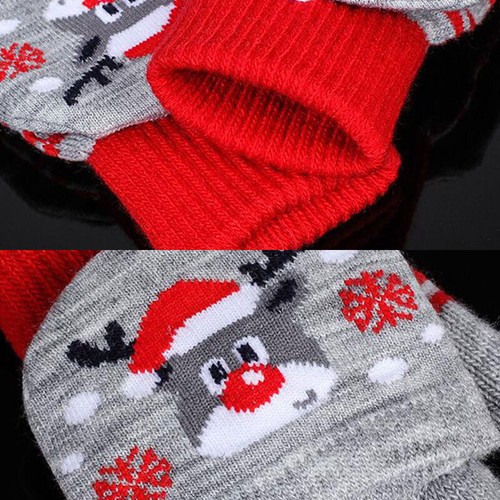 Christmas Knitted Gloves Boys Girls Half Finger Thick Warm Fingerless Gloves ！ - Bild 17 von 28