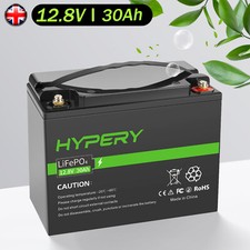 30Ah 12.8V LITHIUM LiFePO4 Battery BMS Deep Cycle For Leisure RV Solar Off-grid