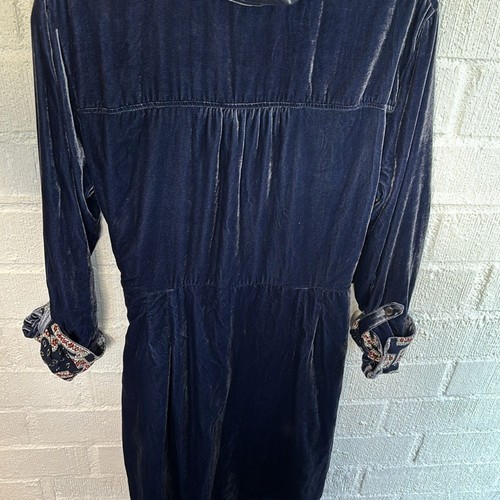 Anthropologie by Maeve Crushed Velvet Langarm Shirt Kleid Gr. 14 - Bild 8 von 8