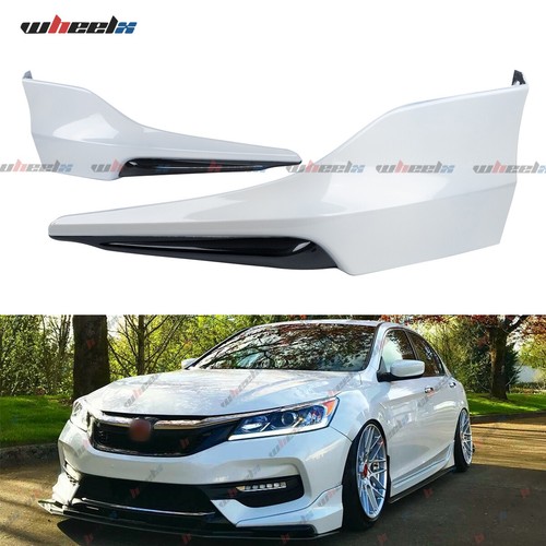 For 16-17 Honda Accord Sedan HFP Style White Front Bumper Lip Splitter Apron 2X
