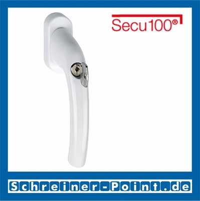 Hoppe Fenstergriff Atlanta abschließbar Secu 100 F9016 weiss