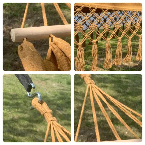 Boho Hammock Camping Hammock Outdoor Hanging Swing Sleeping Garden Patio US - Picture 4 of 31