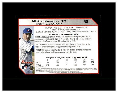 NICK JOHNSON YOU PICK HUGE COLLECTION .99 UNLIMITED SHIPPING NEW YORK YANKEES - Picture 40 of 70