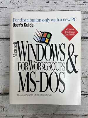 1994 Microsoft Windows For Workgroups & MS-DOS Paperback Users Guide Book Manual