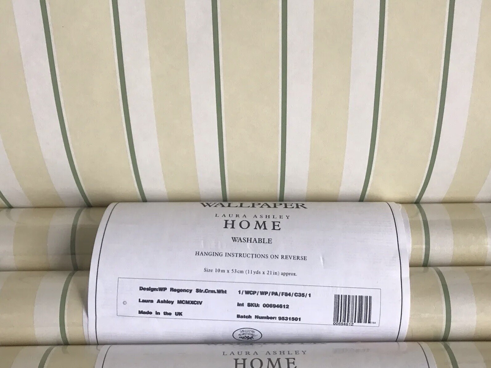 Laura Ashley X 4 Vintage Washable Wallpaper Regency Cream White. eBay