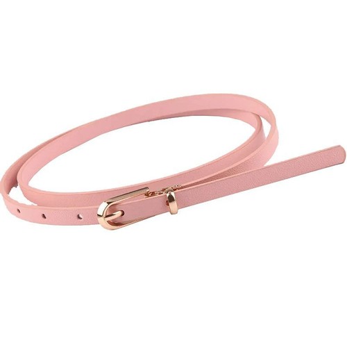 Dress Jeans Strap Belt - 1cm Faux Leather Skinny Waistband Adjustable Pin Buckle - Picture 14 of 19