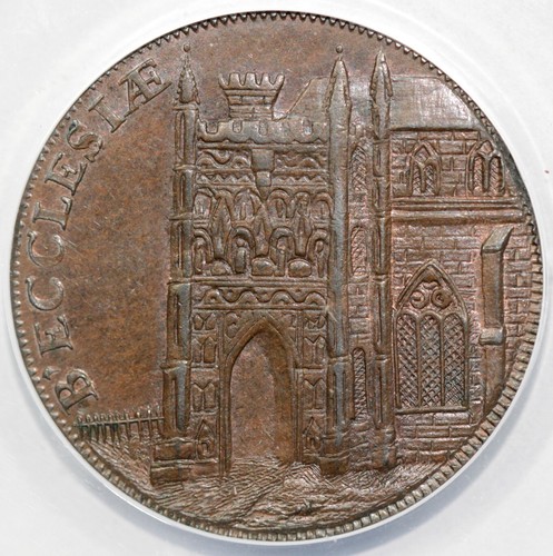 1795 1/2p Great Britain Suffolk-Beccles Conder Token ANACS AU 58 - Picture 2 of 5
