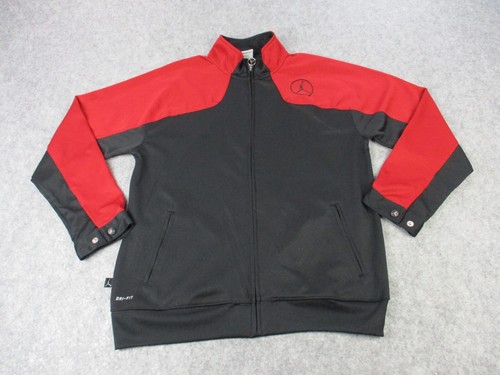 Jordan Jacket Kids Large 16 18 Black Red Jumpman Full Zip Active Track Coat - Picture 1 of 16